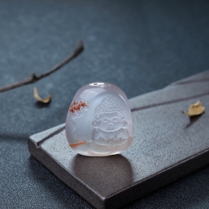 冰飘料南红宝宝佛吊坠