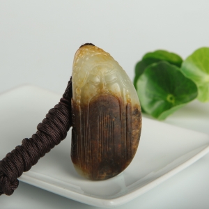 籽料和田白玉曹操吊坠