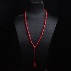 阿卡正红珊瑚桶珠108佛珠