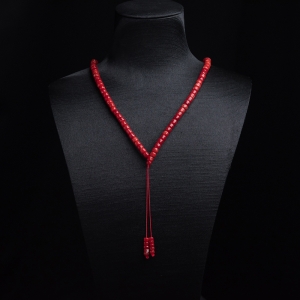 阿卡正红珊瑚桶珠108佛珠