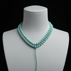 5mm中高瓷铁线浅蓝绿松石珠链