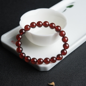 8.5mm橙红石榴石单圈手串