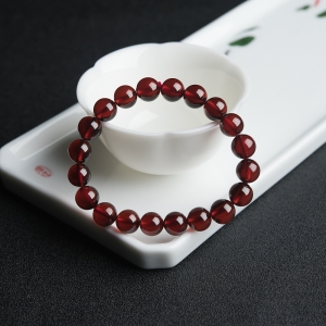9mm橙红石榴石单圈手串