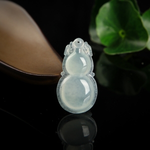 糯冰种翡翠福禄吊坠