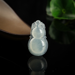 糯冰种翡翠福禄吊坠