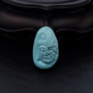 高瓷铁线蓝绿松石一念之间吊坠