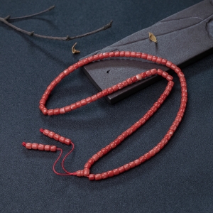 MOMO橘红珊瑚桶珠108佛珠