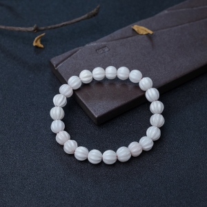 白珊瑚南瓜珠单圈手串