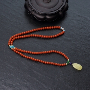 6.5mm柿子红南红多圈手串