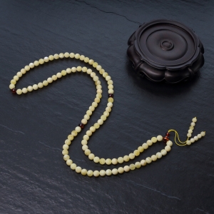 8.5mm白花蜜蜡108佛珠