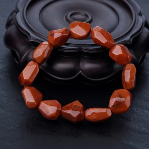 柿子红南红随形单圈手串