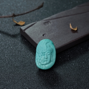 高瓷蓝绿绿松石一念之间吊坠