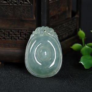 糯种飘花翡翠福贝吊坠