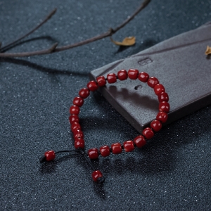 阿卡深红珊瑚桶珠手串