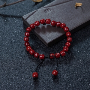 阿卡深红珊瑚桶珠手串