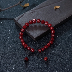 阿卡深红珊瑚桶珠手串