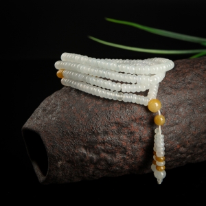 糯冰种翡翠算盘珠项链