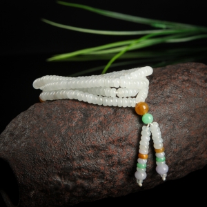 糯种翡翠算盘珠项链