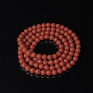 9mm柿子红南红珠链