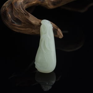 山料和田白玉竹节吊坠