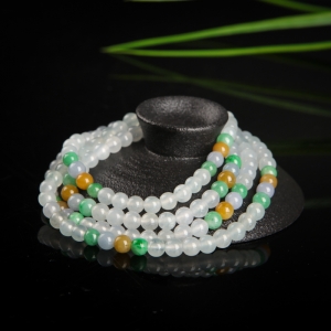 糯冰种福禄寿翡翠项链