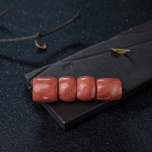 MOMO橘色珊瑚桶珠（四件）