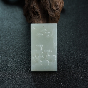 山料和田白玉三阳开泰吊坠