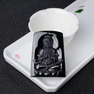 冰种墨翠观音吊坠
