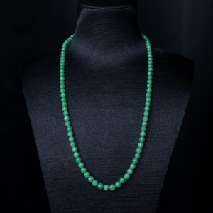 5.5mm糯种阳绿翡翠项链