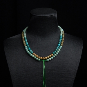 5.5mm中高瓷铁线俏色绿松石珠链