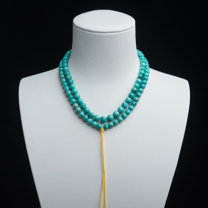 6mm高瓷铁线蔚蓝绿松石108佛珠