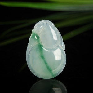 糯种飘翠翡翠福禄吊坠