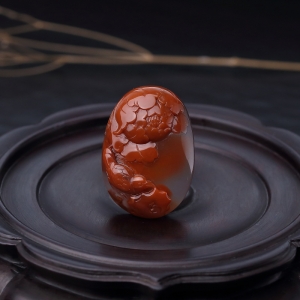 冰飘料南红鸳鸯吊坠