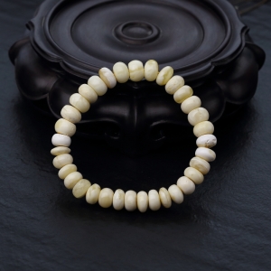 白花蜜蜡算盘珠单圈手串