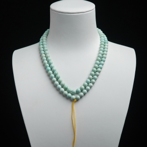 6mm中高瓷浅蓝绿松石珠链