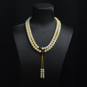 7.5mm白花蜜蜡108佛珠