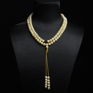 6.5mm白花蜜蜡108佛珠