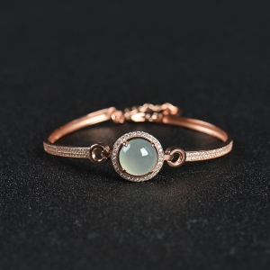 银镶糯种翡翠手环