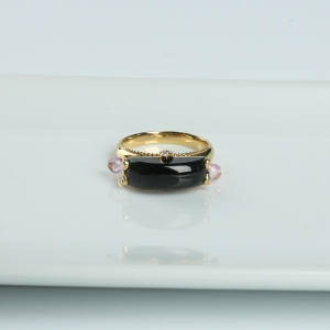 18K糯种墨翠戒指