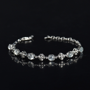 18k冰种无色翡翠手链