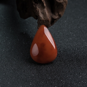 柿子红南红水滴吊坠