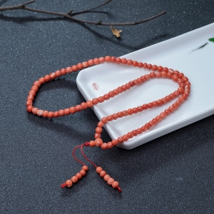 MOMO橘红珊瑚苹果珠108佛珠
