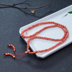 MOMO橘红珊瑚苹果珠108佛珠