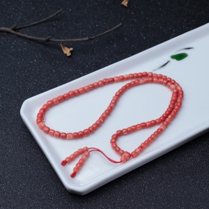 MOMO橘红珊瑚桶珠108佛珠