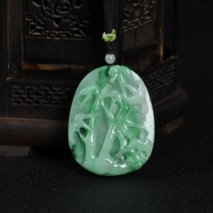 糯种飘翠翡翠节节高升吊坠