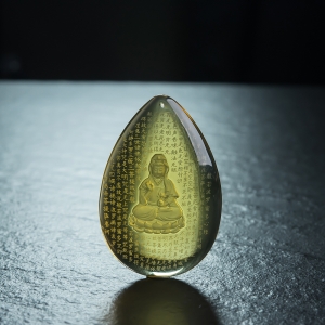 墨西哥蓝珀观音吊坠