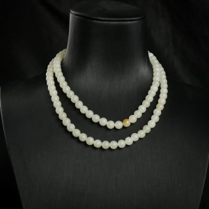 5.9mm籽料和田白玉108佛珠