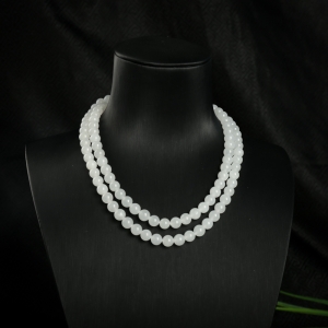 6.5mm山料和田白玉108佛珠