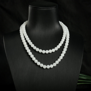 6.5mm山料和田白玉108佛珠