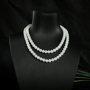 6.5mm山料和田白玉108佛珠